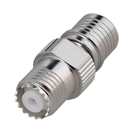 Adaptador de QMA (Quick Mate) Macho a Mini-UHF Hembra, Bronce Blanco /Oro /Teflón.