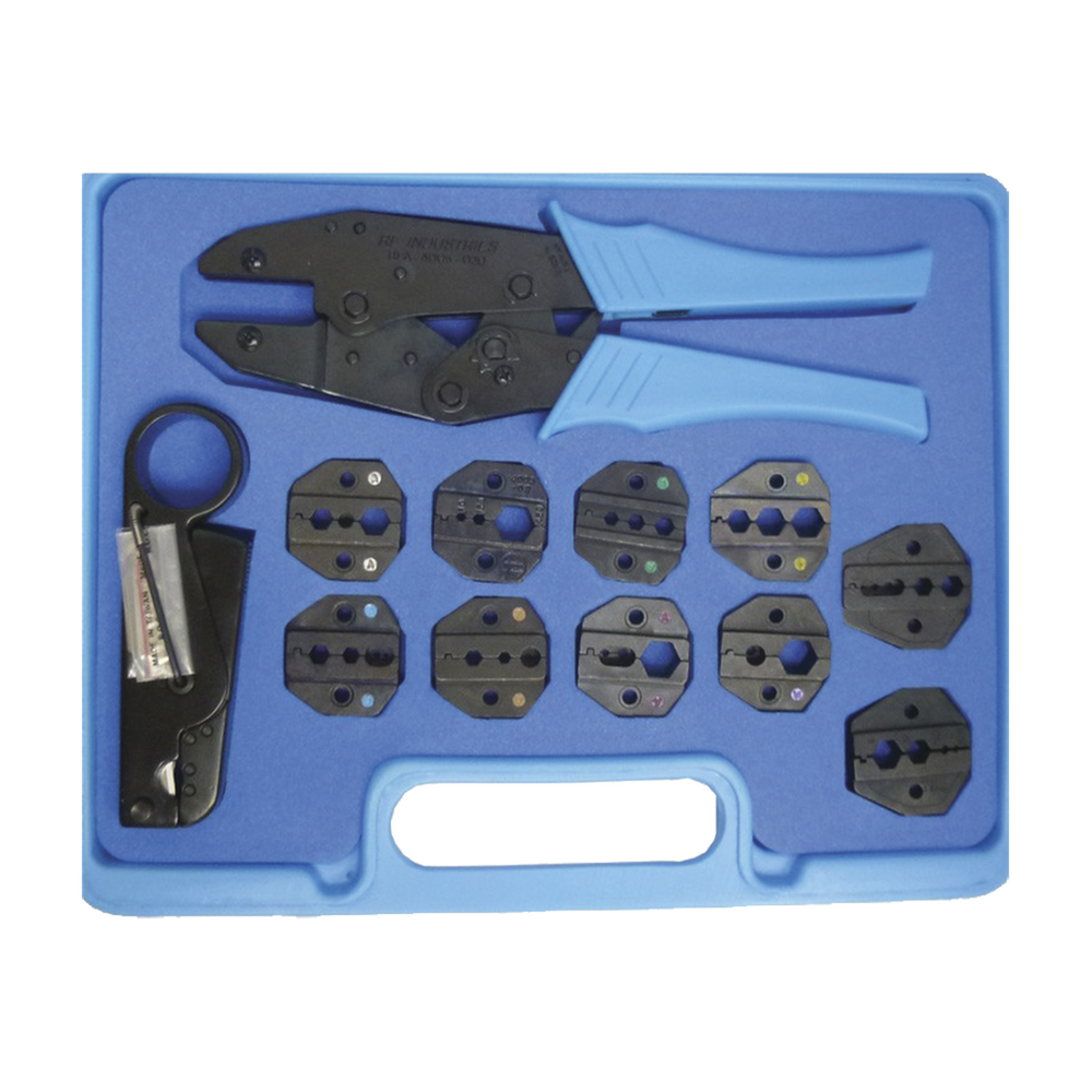 Kit en Estuche con 10 Muelas para Instalar Conectores en Cables Coaxiales, Pinzas RFA-4005-20 y Desforradoras de Cable. Kit en Estuche con 10 Muelas para Instalar Conectores en Cables Coaxiales, Pinzas RFA-4005-20 y Desforradoras de Cable.