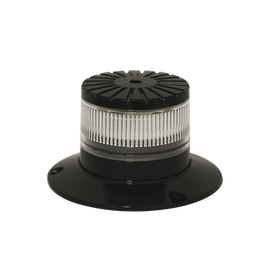 Baliza LED compacta discreta, domo claro, color ambar