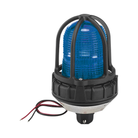Luz estroboscópica para ubicaciónes peligrosas,  montaje tipo tubo, 12-24Vcd, azul