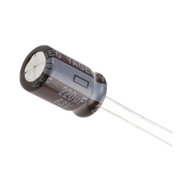 Capacitor Electrolítico de Aluminio de 220 µFd a 63 Vcd.