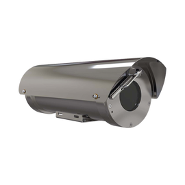 Camara IP Zoom con gabinete antiexplosion 2MP, 32X, IP68, WiseStream II / conexion de fibra optica monomodo