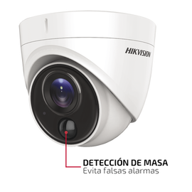 Cámara Turret FLASH TURBOHD(LED Blancos Intermitentes) / PIR (EVITA Falsas Alarmas) / 2 Megapixel / 20 mts IR EXIR / Exterior / Lente 2.8 mm