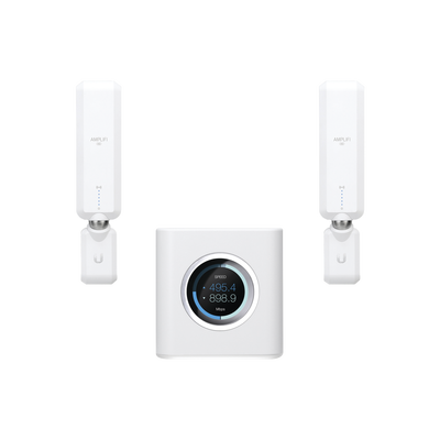 Kit AmpliFi WiFi residencial Premium para alta densidad de usuarios y cobertura, Incluye 1 Router (AFIR) + 2 MeshPoint (AFIPHD).
