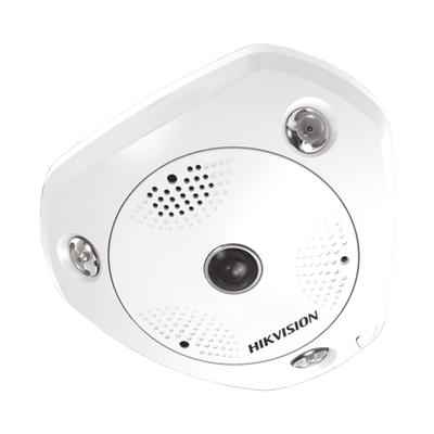 Fisheye IP 3 Megapixel / 180° / 360° / DEWARPING / WDR / 15 mts IR  / PTZ Digital / Heat Map / Entrada-Salida audio y alarma / Múltiples vistas / IP66 / IK10 / PoE
