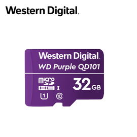 TARJETA MICROSD SERIE WD PURPLE 32GB WDD032G1P0A CLASE 10 U1 SOBRE ESCRITURA DE HASTA 32 TBW ESPECIAL PARA VIDEOVIGILANCIA