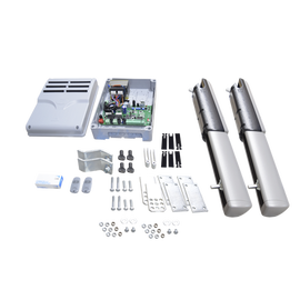 Kit de brazos para automatizar portones vehiculares abatibles de 2 hojas / 3 m / 400 kg / Uso residencial / Compatible con respaldo de energía