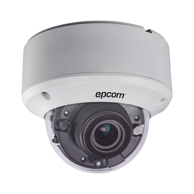 Domo TURBOHD 1080p / METÁLICA / Lente Mot. 2.8 a 12 mm / IR EXIR Inteligente 40 mts / WDR 120 dB / Antivandalica IK10 / Exterior IP66 / 12 VCD