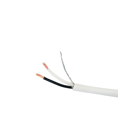 Cable , 2 Conductores, Color Blanco, blindado, Calibre 18, Hecho en México para aplicaciones en Alarmas, sistemas de automatización y Audio.
