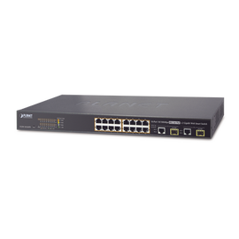 Switch Administrable L2 de 16 Puertos PoE+ y 2 Puertos Compartidos Gigabit TP/SFP