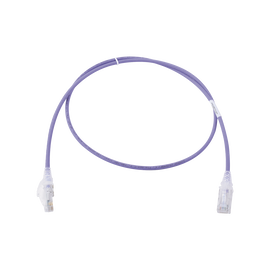 Patch Cord MC6 Modular Cat6 UTP, CM/LS0H, 3ft, Color Violeta, Diámetro Reducido (28AWG), Versión Bulk (Sin Empaque Individual)