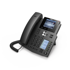 Teléfono IP empresarial para 4 Líneas SIP con 2 pantallas LCD, 6 teclas BLF/DSS, puertos Gigabit y conferencia de 3 vías, PoE