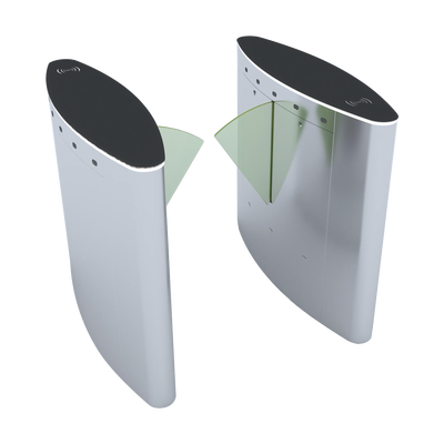Puerta de cortesía tipo FLAP bidireccional / 25 a 40 personas por minuto / Acabado de Lujo / Apertura en 1 segundo / Acero inoxidable / Indicadores LED / Alarma por acceso denegado