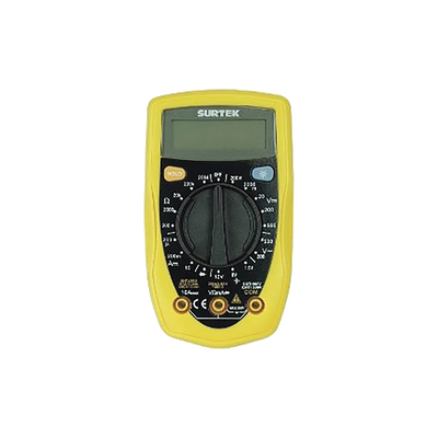 Multimetro digital compacto tamaño palm, 500 VCD/500 VCA rango manual con una bateria incluida.