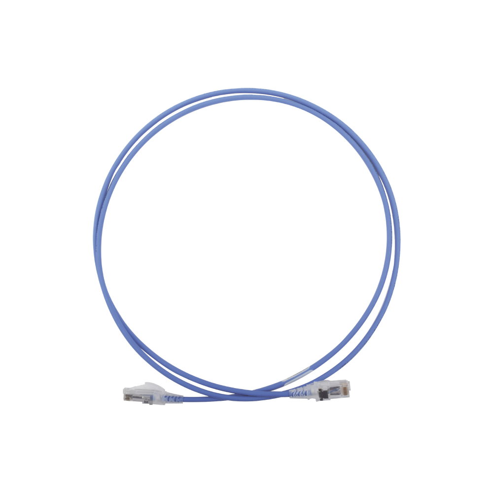 Patch Cord MC6 Modular Cat6 UTP, CM/LS0H, 5ft, Color Azul, Diámetro Reducido (28AWG)