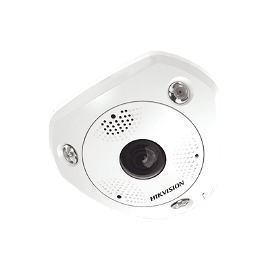 Hikvision 6 MP IR Network Fisheye Camera DS-2CD6365G0E-IVS - Cámara panorámica de red - cúpula - para exteriores - vándalos / resistente al agua - color (Día y noche) - 6 MP - 3072 x 2048 - montaje M12 - focal fijado - audio - GbE - MJPEG, H.264, H.2
