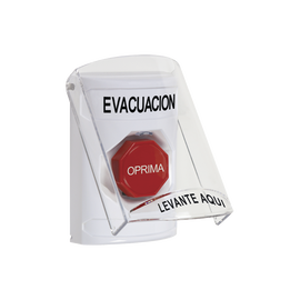 Botón de Evacuación con Tapa Protectora de Policarbonato Súper Resistente y Restablecimiento con Llave