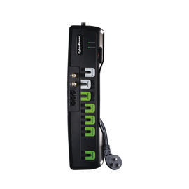 Multicontacto Con Supresor de Picos, Voltaje de Entrada 125 Vca NEMA 5-15P, Con 7 Salidas NEMA 5-15R, 1950 Joules, Protección RJ11 y Coaxial RG6