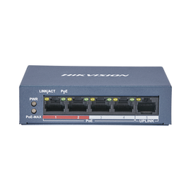 Switch PoE+ / No Administrable / 4 Puertos 10/100 Mbps PoE+ (hasta 250 m) + 1 Puerto 10/100 Mbps Uplink /  35W
