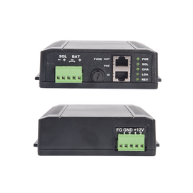 Controlador Solar POE, Entrada 24 Vcd Hasta dos Paneles Solares de 125 Watts (en Serie), Salida PoE Pasivo en 24 Vcd Hasta 20 Watts Máximo.