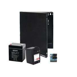 Kit with ALTRONIX Power Supply with 12 Vdc, to 0.75 Amper output, includes transformer and 4.5 Amper Battery