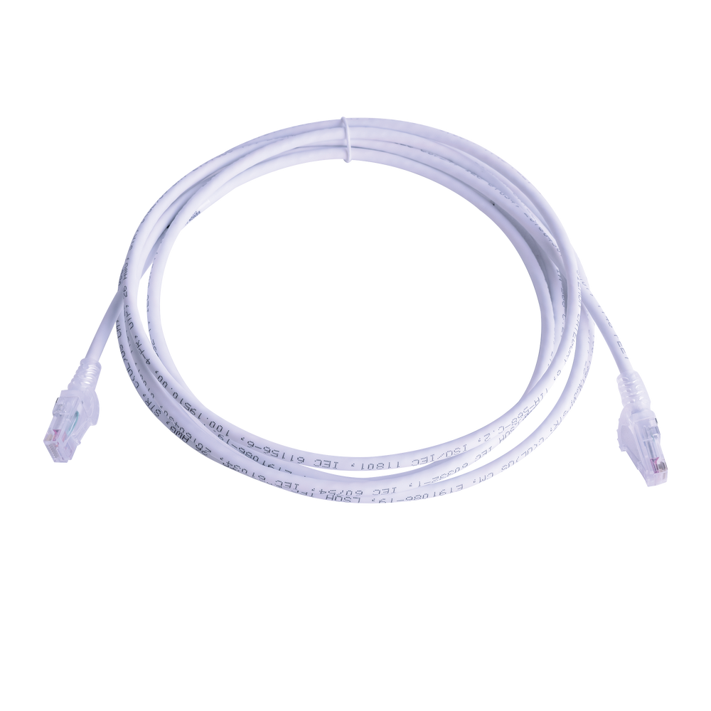 Patch Cord MC6 Modular Cat6 UTP, CM/LS0H, 10ft, Color Blanco