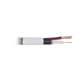 Bobina de cable coaxial RG59 de 150 m con 95% de cobre y 2 conductores calibre 18 para alimentación, para Aplicaciones de CCTV Color Blanco