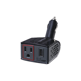 Inversor Portátil de 150 Watts, 12 Vcd de Entrada y 120 Vac de Salida, Con 1 Contacto NEMA 5-15R y 1 Puerto USB 2.1Amp, Giro de 180 Grados