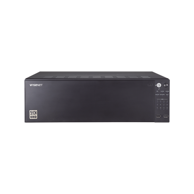 NVR de 64 canales / Soporta grabación hasta 12MP / H.265 & Wisestream / Capacidad de procesamiento 400Mpbs / 4 Puertos de Red / Función ARB y Failover