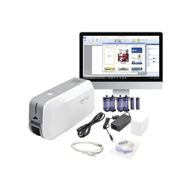 Kit de Impresora tarjetas PVC/ Puede Crecer a  Laminador/ Doble Cara / Incluye: 2 x Ribbon a Color, 100 tarjetas PVC, Software, 1 Kit de Limpieza