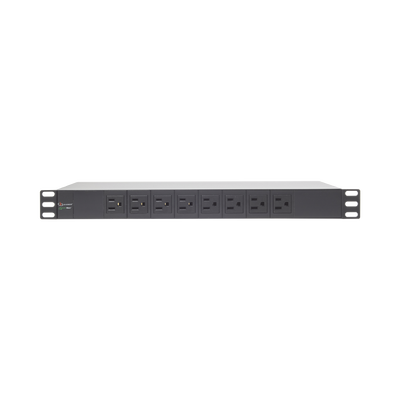 PDU Básico para Distribución de Energía, Con 8 Contactos NEMA 5-20R, Instalación Horizontal de 19in, 1 UR, 15 Amp, 120 V