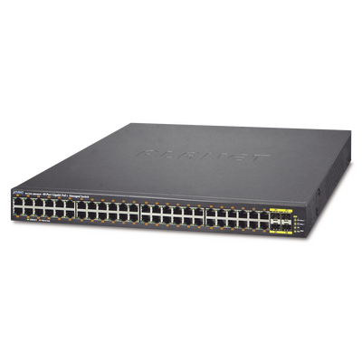 Switch administrable L2+, con 48 puertos highPoE + 4 puertos compartidos TP/SFP / 100/1000X (600W)