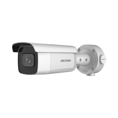 Bala IP 5 Megapixel / Lente Mot. 2.7 a 13.5 mm / 60 mts IR EXIR / IP67 / IK10 / WDR 120 dB / PoE + / Filtro de Falsas Alarmas / Videoanaliticos Integrados