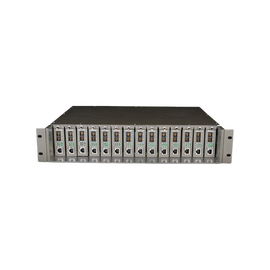 Chasis para montaje en rack de 14 bahías para convertidores de medios, con soporte para fuente redundante V 3.0