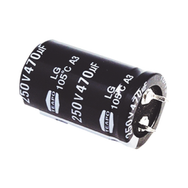 Condensador Electrolítico de Aluminio de 470 µfd, 250 V., 105 °C