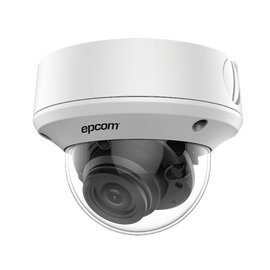 Domo TURBOHD 4K (8 Megapixel) / Lente Mot. 2.7 a 13.5 mm / 40 mts IR EXIR / IP67 / 12 VCD / 24 VCA / TVI-AHD-CVI-CVBS / 9 a 15 VCD