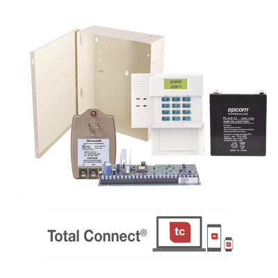 Kit de Panel de Alarma VISTA48LA con Bateria, Transformador y Gabinete pequeño