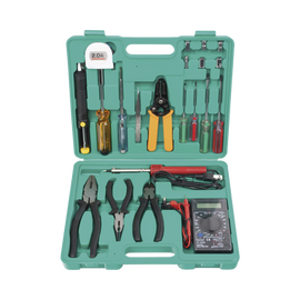 Juego de 14 piezas para electricista con estuche de plástico.