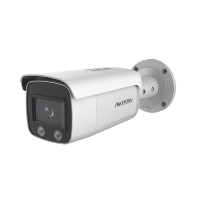 Bala IP 4 Megapixel / Imagen a Color 24/7 / PoE / Lente 4 mm / Luz Blanca 30 mts / Exterior IP67 / WDR 120 dB / Entrada y Salida de Audio y Alarmas