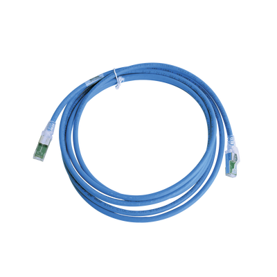 Patch Cord Z-MAX Cat6A S/FTP, CM/LS0H, 10ft, Color Azul, Versión Bulk (Sin Empaque Individual)