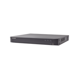 DVR 8 Megapixel / 4 Canales TURBOHD + 4 Canales IP / 1 Bahía de Disco Duro / Audio por Coaxitron / 4 Entradas de Alarma / 1 Salida de Alarma / Detección de Rostros / H.265+