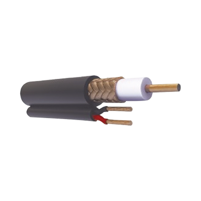 Cable coaxial Cable RG59 Siamés, HECHO EN MÉXICO, Optimizado para HD+ 2 hilos calibre 20.
