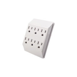 Multicontacto de pared  6 tomas 127vca l-t-n 15A max