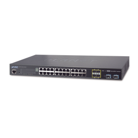 Switch de Acceso Stack Capa 2+ de 24 puertos + 4 compartidos TP/SFP + 2 Puertos 10G SFP+  Stack