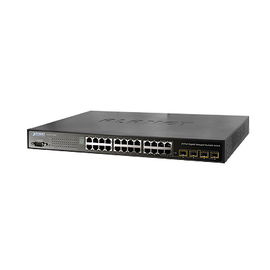 Switch stack Gigabit administrable L2 de 24 puertos 10/100/1000 Mbps con 4 puertos SFP 1000 Mbps Switch stack Gigabit administrable L2 de 24 puertos 10/100/1000 Mbps con 4 puertos SFP 1000 Mbps