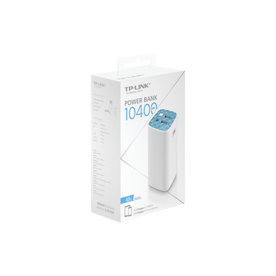 Power Bank / Cargador de baterías 10400 mAh 2 puertos USB 2.0 con linterna LED
