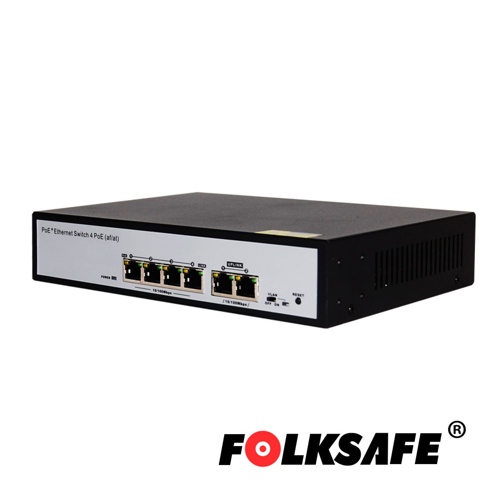 SWITCH POE FOLKSAFE FS-S1004EP-2E-AC CON FUENTE INTERNA / 6FAST / 4POE + 2 PTOS UPLINK / 802.3AF-AT / NO ADMINISTRABLE / DATOS Y ALIMENTACIÓN HASTA 250 MTS / 60 WATTS / IDEAL PARA VIDEO IP SWITCH POE FOLKSAFE FS-S1004EP-2E-AC CON FUENTE INTERNA / 6FAST / 4POE + 2 PTOS UPLINK / 802.3AF-AT / NO ADMINISTRABLE / DATOS Y ALIMENTACIÓN HASTA 250 MTS / 60 WATTS / IDEAL PARA VIDEO IP