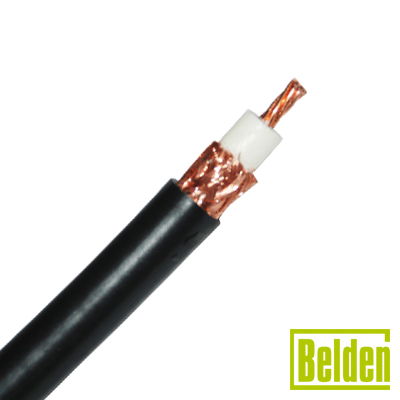 Cable RG8U con blindaje de malla trenzada de cobre 97%, aislante foam polietileno.