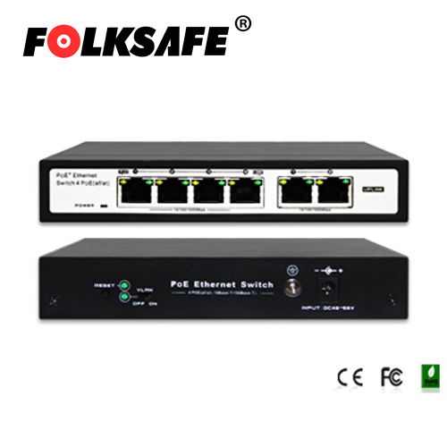 SWITCH POE FOLKSAFE FS-S1004GP-2G / 6GIGA / 4POE + 2 PTOS UPLINK / 802.3AF-AT / NO ADMINISTRABLE / 60 WATTS IDEAL PARA VIDEO IP Y REDES DE DATOS DE ALTA VELOCIDAD / NO SOPORTA POE EXTENDIDO