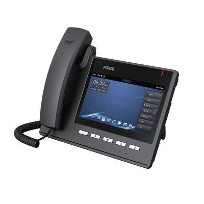 Teléfono IP Ejecutivo Para 6 Líneas SIP con Pantalla Multi-Touch, Voz HD y Conferencia de 10 vías soporte Para PoE